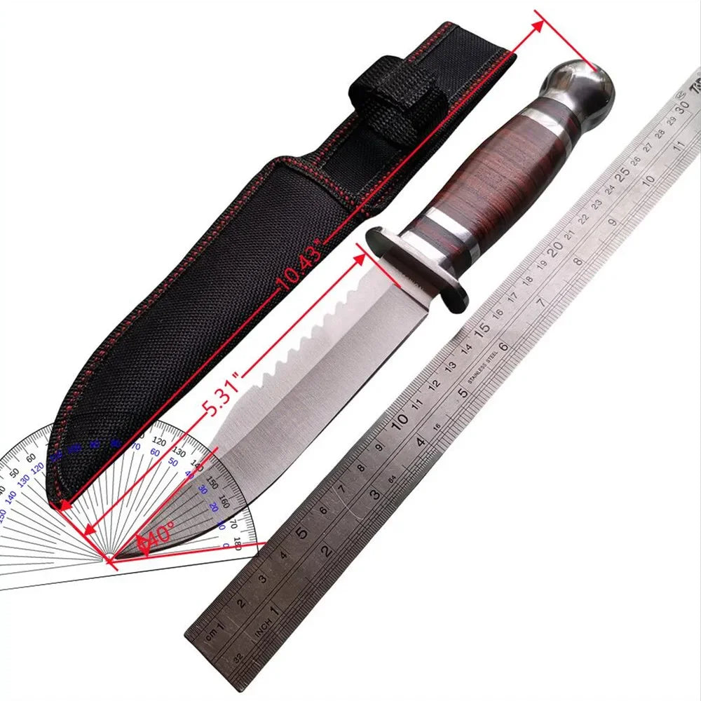 Premium Combo Set: 10.43" Fixed Blade & 8.39" Folding Knife - For Outdoor Adventures, Camping, Hunting & Survival