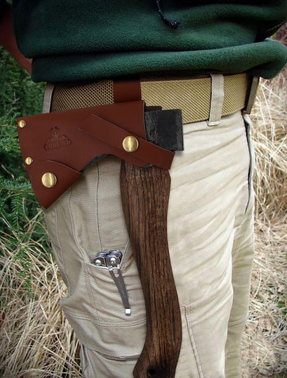 Camping Axe and Hatchet -11" Forged Carving Axe with Leather Sheath, Bushcraf...