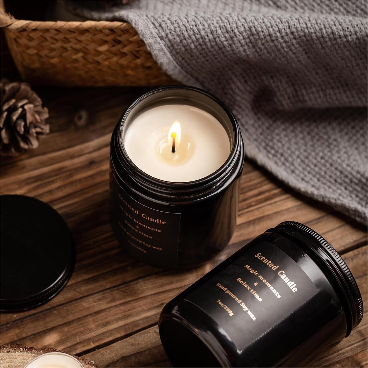 Sage Candle - Sage Candles for Cleansing, Soy Candles Non Toxic, Velas Aromáticas Para El Hogar, Strong Scented Candles, White Sage Candle, Mix Fragrance Smokeless 100% Natural 7Oz 40H(Sage &Sea Salt)