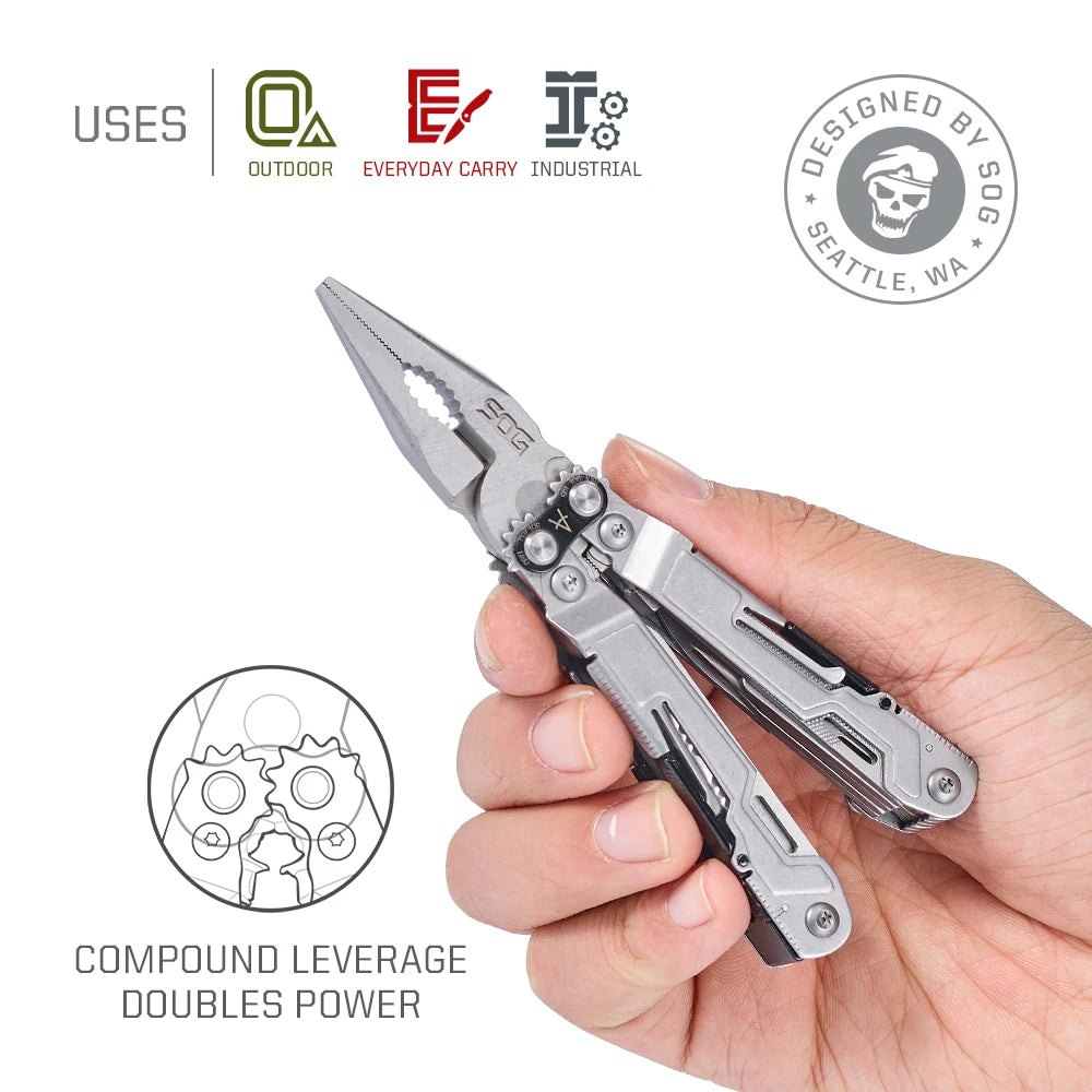 SOG PowerPint 18-in-1 Multitool with Folding Pliers, Pocket Knife EDC Camping Survival Gear | Portable Tools for Outdoor Hiking