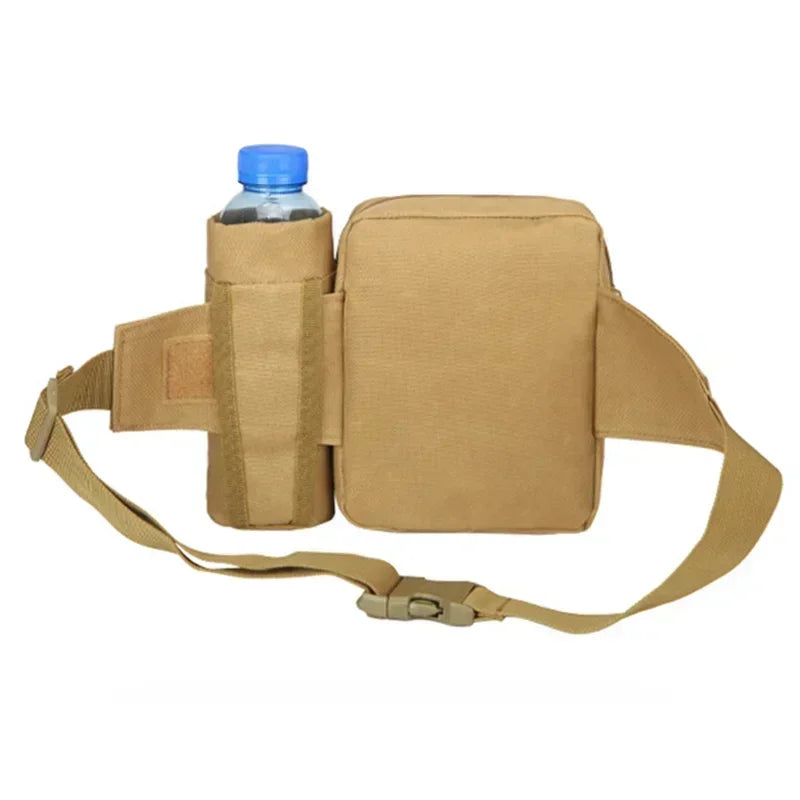 Men Tactical Molle Waist Pack Nylon Hiking Water Bottle Phone Pouch Outdoor Sports Hunting Climbing Camping Belt Bag