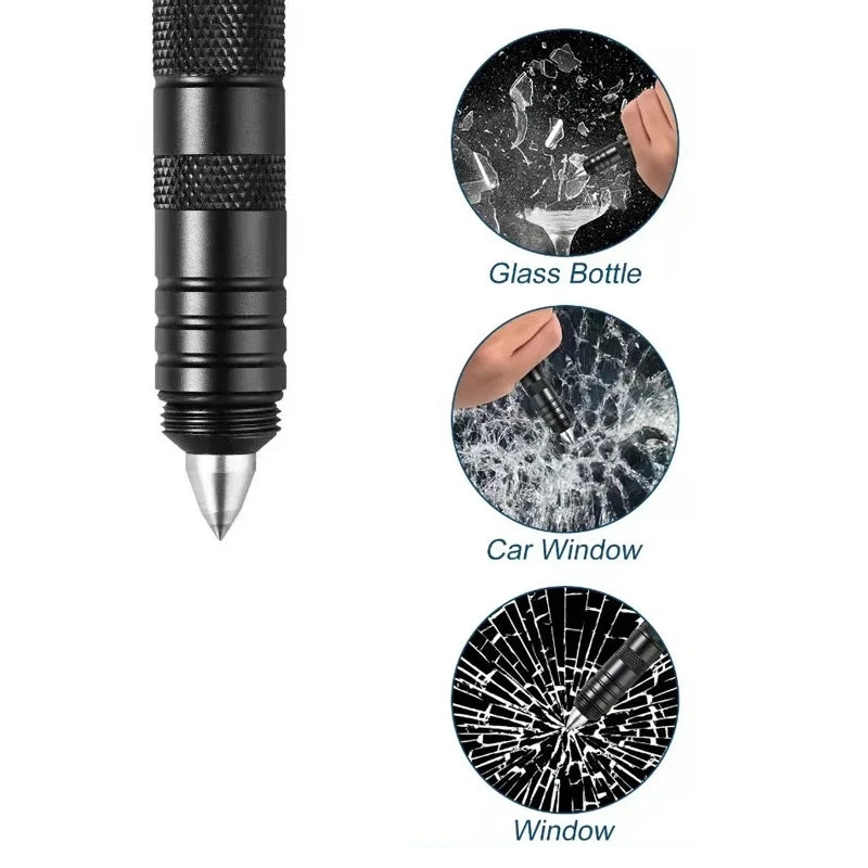 Multifunctional Outdoor Tactical Pen,  Survival Gear, Self-Defense, Rescue Supplies, Hiking,Camping Survival Tool with Compass