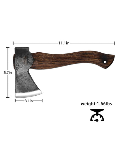 Camping Axe and Hatchet -11" Forged Carving Axe with Leather Sheath, Bushcraf...