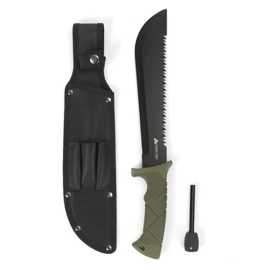10" Machete with Saw Teeth, Fire Starter