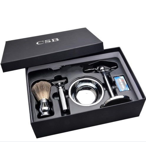 CSB Shaving Set Double Edge Safety Shaving Razor Men Badger Hair Brush