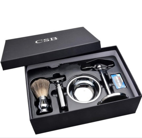 CSB Shaving Set Double Edge Safety Shaving Razor Men Badger Hair Brush