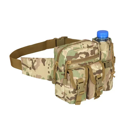 Men Tactical Molle Waist Pack Nylon Hiking Water Bottle Phone Pouch Outdoor Sports Hunting Climbing Camping Belt Bag