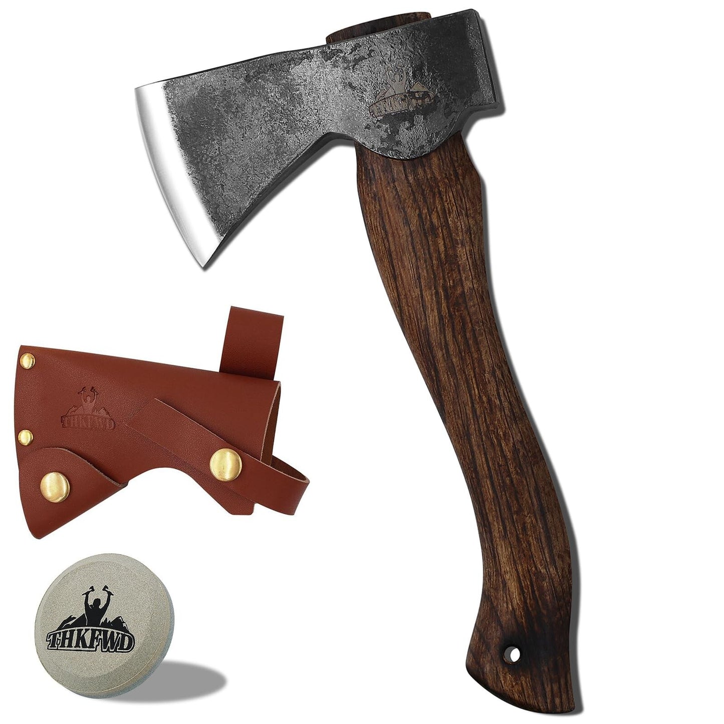 Camping Axe and Hatchet -11" Forged Carving Axe with Leather Sheath, Bushcraf...