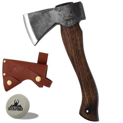 Camping Axe and Hatchet -11" Forged Carving Axe with Leather Sheath, Bushcraf...