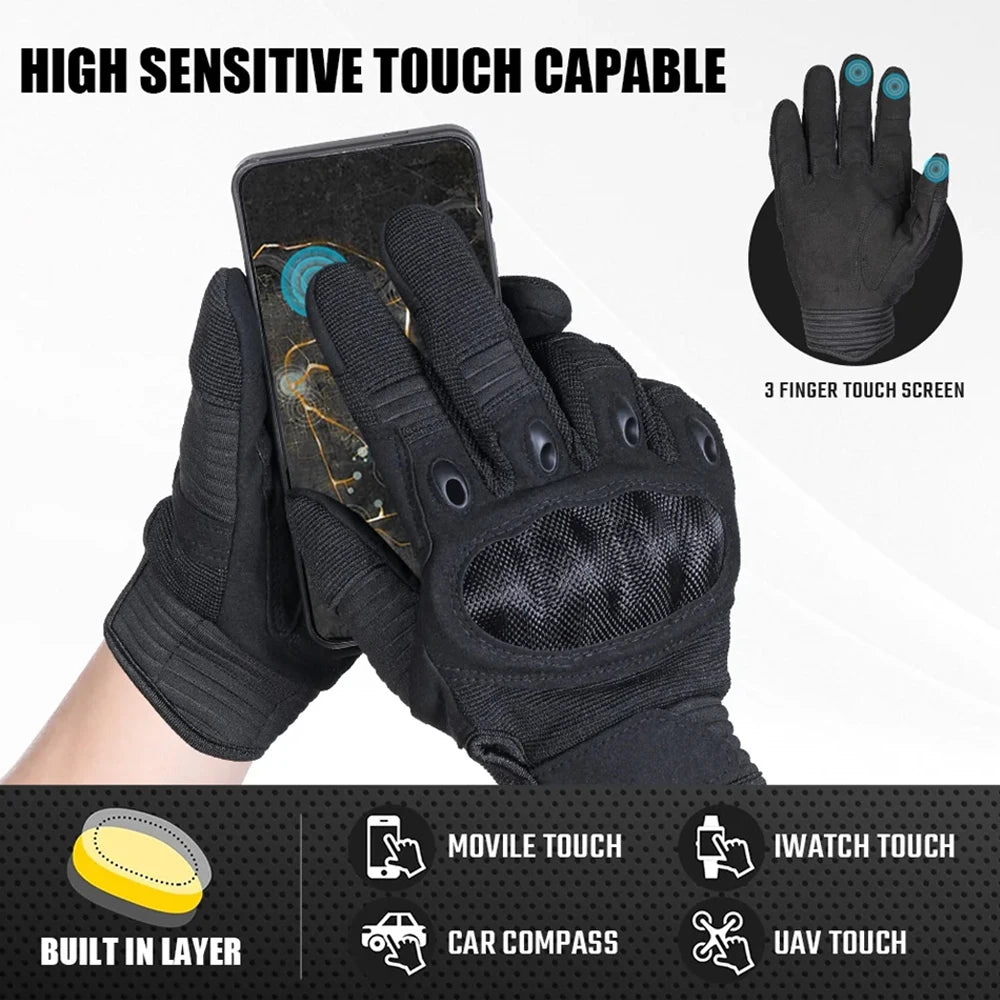 Touch Screen Tactical Gloves Outdoor Cycling Sports Hiking Camping Hunting Airsoft Combat Bicycle Hard Shell Anti-skid Gear Men