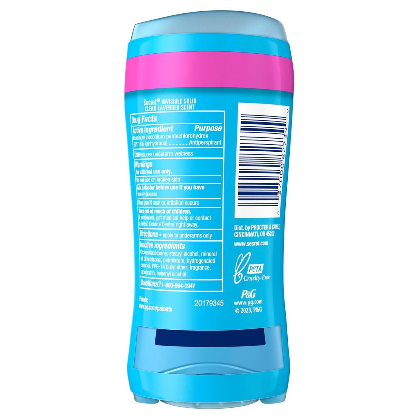 Antiperspirant and Deodorant for Women, 24Hr Sweat & Odor Protection, PH Balanced Protection, Gentle on Skin, Invisible Solid, Clean Lavender Scent, 2.6 Oz (Pack of 2)