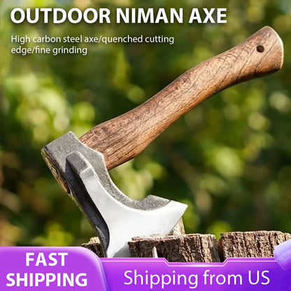 Classic Outdoor Hand Axe Camping Tactical Survival Axe Battle Axe Chopping Firewood Hand Forged Woodworking Multifunctional Axe