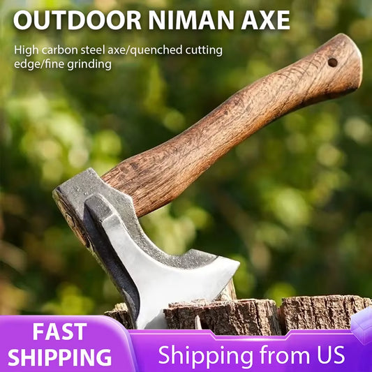 Classic Outdoor Hand Axe Camping Tactical Survival Axe Battle Axe Chopping Firewood Hand Forged Woodworking Multifunctional Axe