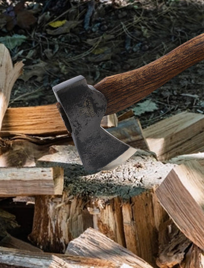 Camping Axe and Hatchet -11" Forged Carving Axe with Leather Sheath, Bushcraf...