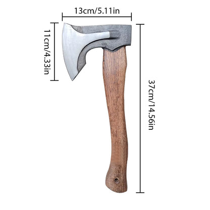 Classic Outdoor Hand Axe Camping Tactical Survival Axe Battle Axe Chopping Firewood Hand Forged Woodworking Multifunctional Axe