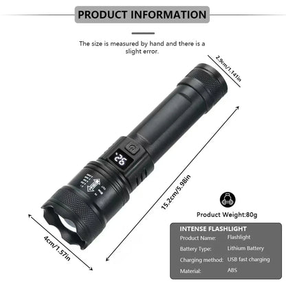 High Power Led Flashlight Self Defense Tools Usb Rechargeable
