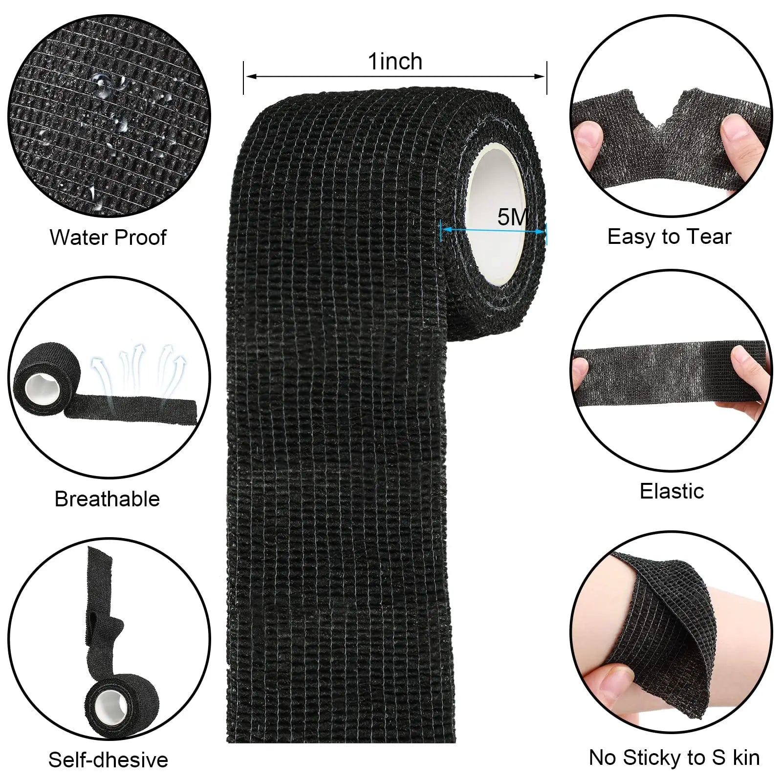 Factory Wholesale 6/12/24/48pcs Disposable Cohesive Tape Wrap Elastic