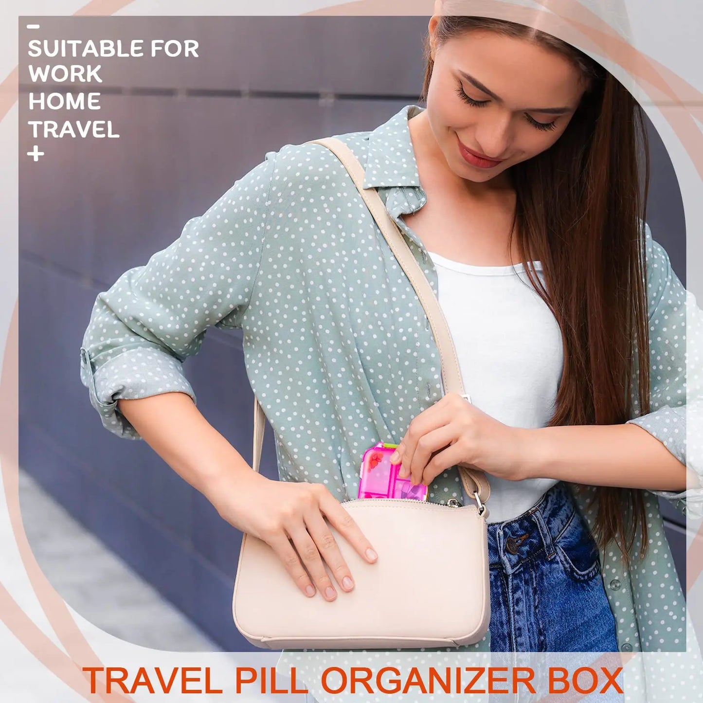 10 Compartments Travel Pill Organizer Pocket Portable Pill Storage Box