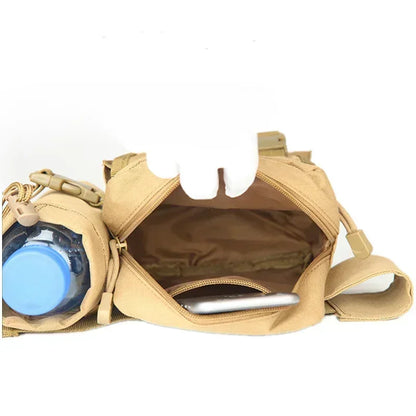 Men Tactical Molle Waist Pack Nylon Hiking Water Bottle Phone Pouch Outdoor Sports Hunting Climbing Camping Belt Bag