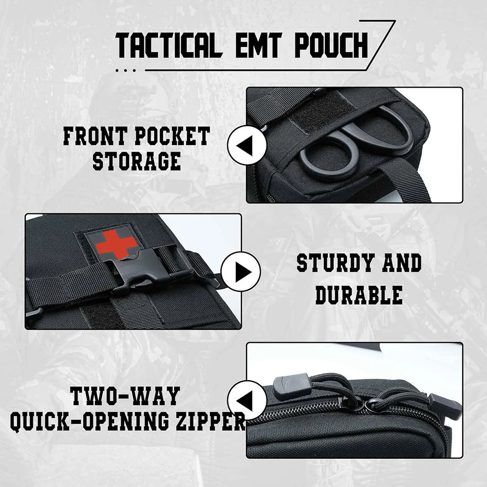 Tactical Survival Pouch Rip Away Molle Medical Kit Outdoor Sports Travel Camping Hiking Hunting Accessories Organizer Waist Bag