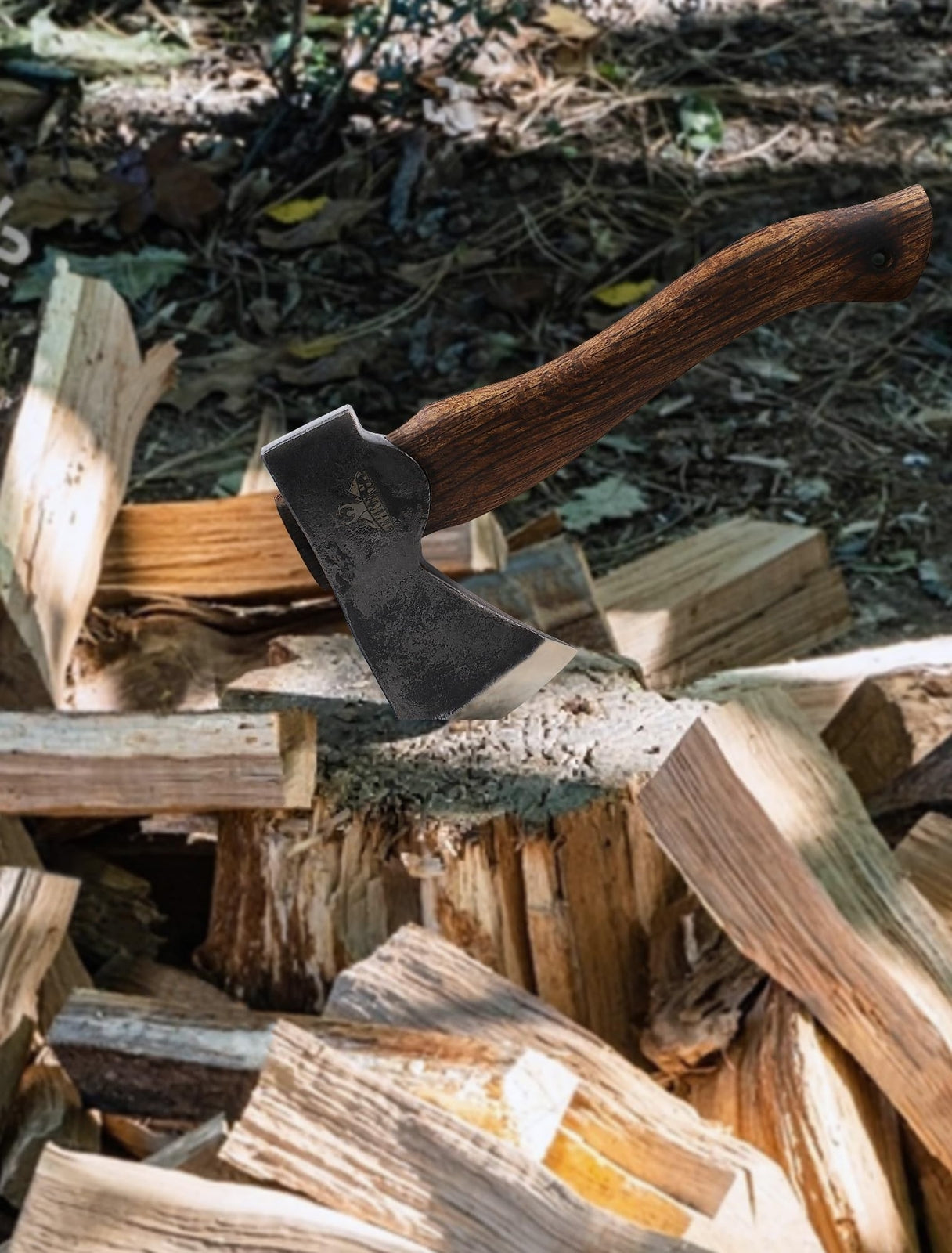 Camping Axe and Hatchet -11" Forged Carving Axe with Leather Sheath, Bushcraf...