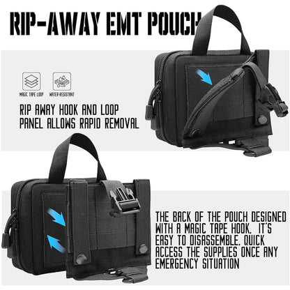 Tactical Survival Pouch Rip Away Molle Medical Kit Outdoor Sports Travel Camping Hiking Hunting Accessories Organizer Waist Bag