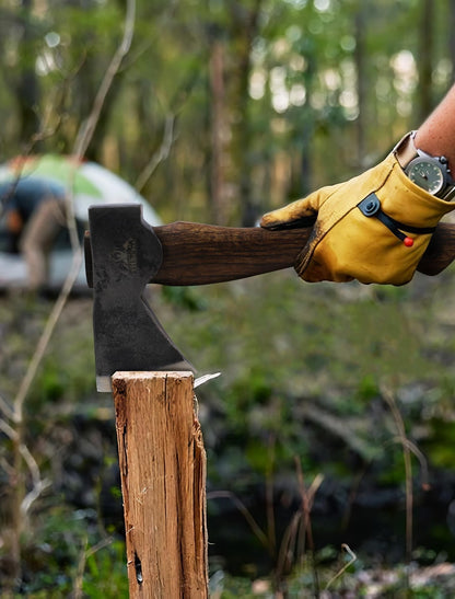 Camping Axe and Hatchet -11" Forged Carving Axe with Leather Sheath, Bushcraf...