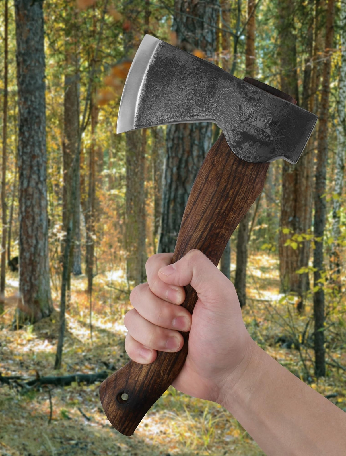 Camping Axe and Hatchet -11" Forged Carving Axe with Leather Sheath, Bushcraf...