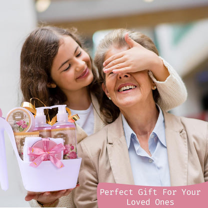 Luxury Spa Gifts for Women – 8 Pc Rose Scented Bath and Body Set with Bubble Bath, Lotion & More – Luxury Self Care Kit for Wife, Mom, Girlfriend, Birthday Gifts for Women by