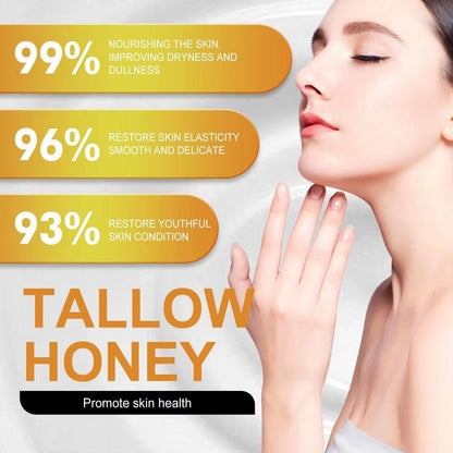 120G Whipped Beef Tallow and Honey Balm Beef Tallow Face Moisturizer Face & Body Skin Care Grass Fed Grass Finished Face Cream