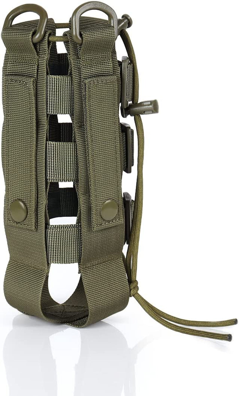 Molle Water Bottle Holder for Backpack,Drawstring Adjustable Straps Molle Pouches for 20 32 36 48 Oz Water Bottle